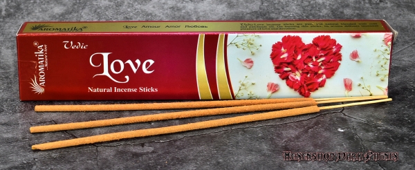 Hexenshop Dark Phönix Love Liebe Vedische Aromatika Räucherstäbchen 15g